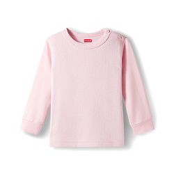 Babyhug Knit Full Sleeves Solid Color Pullover & Sleeveless Thermal Vest & Pant Set - Pink