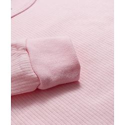 Babyhug Knit Full Sleeves Solid Color Pullover & Sleeveless Thermal Vest & Pant Set - Pink