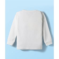Babyhug Knit Full Sleeves Front Open Solid Thermal Set - Off White