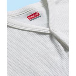 Babyhug Knit Full Sleeves Front Open Solid Thermal Set - Off White