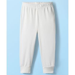 Babyhug Knit Full Sleeves Front Open Solid Thermal Set - Off White