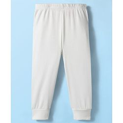 Babyhug Knit Full Sleeves Front Open Solid Thermal Set - Off White
