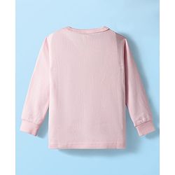 Babyhug Knit Full Sleeves Front Open Solid Thermal Set - Pink
