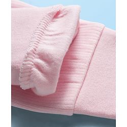 Babyhug Knit Full Sleeves Front Open Solid Thermal Set - Pink