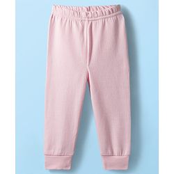 Babyhug Knit Full Sleeves Front Open Solid Thermal Set - Pink