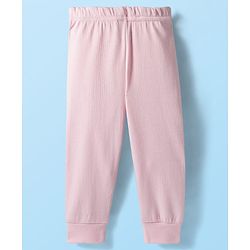 Babyhug Knit Full Sleeves Front Open Solid Thermal Set - Pink