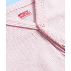 Babyhug Knit Full Sleeves Front Open Solid Thermal Set - Pink