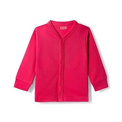 Babyhug Knit Full Sleeves Solid Color Thermal Vest & Pant Set - Red