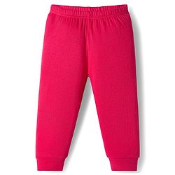 Babyhug Knit Full Sleeves Solid Color Thermal Vest & Pant Set - Red