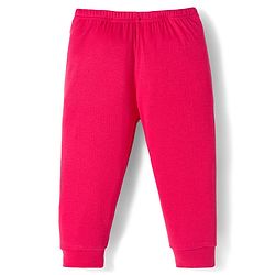 Babyhug Knit Full Sleeves Solid Color Thermal Vest & Pant Set - Red