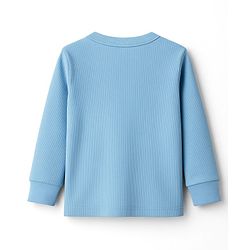 Babyhug Knit Full Sleeves Solid Colour Thermal Inner Wear Set - Light Blue
