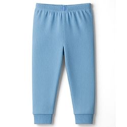 Babyhug Knit Full Sleeves Solid Colour Thermal Inner Wear Set - Light Blue