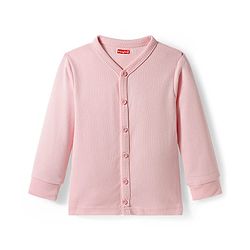 Babyhug Knit Full Sleeves Solid Color Front open & Pullover Thermal Inner Wear Vest Pack of 2 - Pink