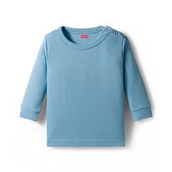 Babyhug Knit Full Sleeves Solid Color Front Open & Pullover Thermal Wear Vests Pack of 2 - Light Blue