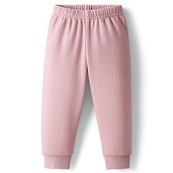 Babyhug Knit Full Length Solid Thermal Pants Pack of 2 - Pink & Light Blue