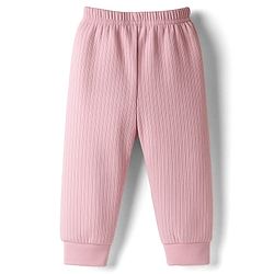 Babyhug Knit Full Length Solid Thermal Pants Pack of 2 - Pink & Light Blue