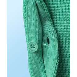 Babyhug Knit Winter Wear Romper & Full Sleeves Inner Tee With Teddy Bear Embroidery - Aqua Blue & White