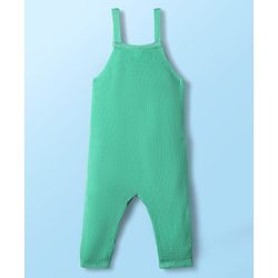 Babyhug Knit Winter Wear Romper & Full Sleeves Inner Tee With Teddy Bear Embroidery - Aqua Blue & White