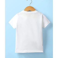 Babyhug Knit Full Sleeves Text Printed Blazer with T-Shirt - White