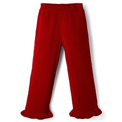 Babyhug Sweater Knit Full Length Solid Woollen Pant - Red