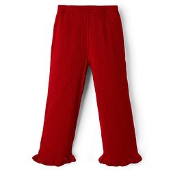 Babyhug Sweater Knit Full Length Solid Woollen Pant - Red
