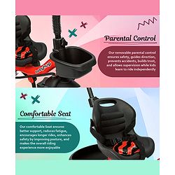Babyhug Tricycle with Parental Push Handle-Red| Safety Harness| Foldable Footrest| Storage Baskets| Anti-Slip Pedals| Adjustable Push Bar| Puncture Proof Wheels| Comfortable Seat| High Backrest