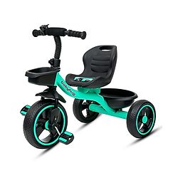 Babyhug Tricycle with Comfortable Seat & High Backrest|Storage Baskets| Anti-Slip Pedals| Puncture Proof Wheels| Easy to Assemble| Cushion Seat - Sea Green