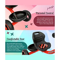 Babyhug Tricycle with Comfortable Seat & High Backrest|Storage Baskets| Anti-Slip Pedals| Puncture Proof Wheels| Easy to Assemble| Cushion Seat - Sea Green