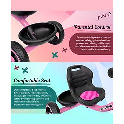 Babyhug Tricycle with Comfortable Seat & High Backrest|Storage Baskets| Anti-Slip Pedals| Puncture Proof Wheels| Easy to Assemble| Cushion Seat - Sea Green