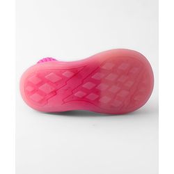 Cute Walk by Babyhug Sock Shoes with Bunny & Polka Dot Design - Fuchsia