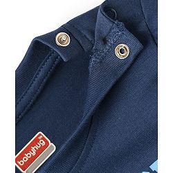 Babyhug Cotton Knit Full Sleeves Night Suit with Teddy Print - Navy Blue