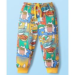 Babyhug Cotton Knit Full Length Lounge Pant With Text Print - Multicolour