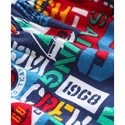 Babyhug Cotton Knit Full Length Lounge Pant with Text Print - Multicolor