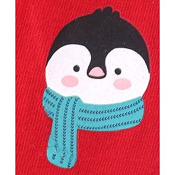 Babyhug Cotton Knit Full Length Lounge Pant with Owl Print Print - Red