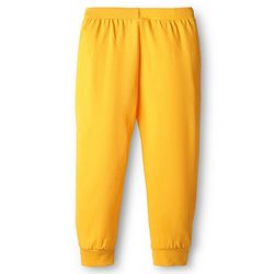Babyhug Cotton Knit Full Length Panda Printed Lounge Pant - Yellow