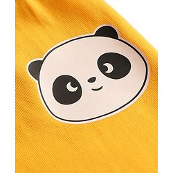 Babyhug Cotton Knit Full Length Panda Printed Lounge Pant - Yellow