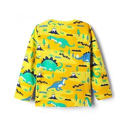 Babyhug Cotton Knit Full Sleeves Co-Ord Night Suit with  Dino Print - Yellow