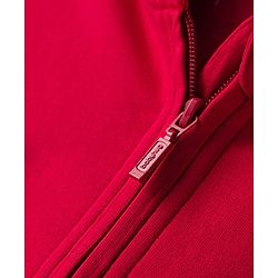 Babyhug Fleece Knit Full Sleeves Front Open Hooded SweatJacket with Tiger Graphic - Red