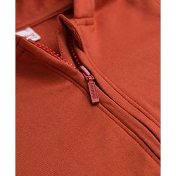 Babyhug Fleece Knit Full Sleeves Hooded Sweatjacket With Teddy Bear Embroidery - Rust Orange