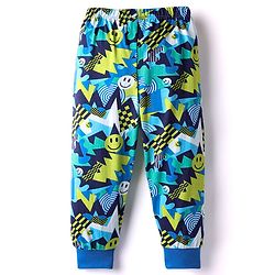 Babyhug Cotton Knit Full Length Lounge Pant with Smiley  Print - Multicolor