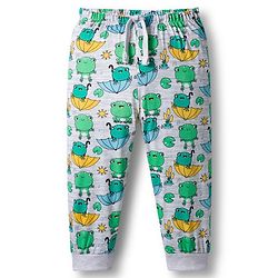 Babyhug Cotton Knit Full Length Lounge Pant with Animal Print - Green