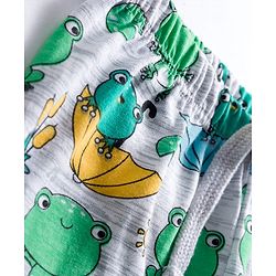 Babyhug Cotton Knit Full Length Lounge Pant with Animal Print - Green