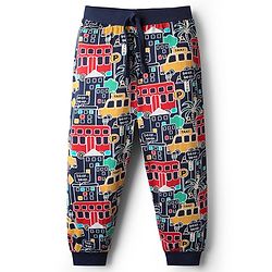 Babyhug Cotton Knit Full Length Lounge Pant with Traffic Print - Navy Blue