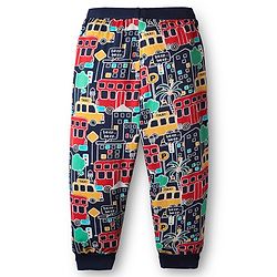 Babyhug Cotton Knit Full Length Lounge Pant with Traffic Print - Navy Blue