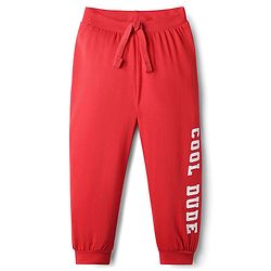 Babyhug Cotton Knit Full Length Lounge Pant with Text Print Pack of 3 - Blue Red & Yellow