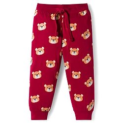 Babyhug Cotton Knit Full Length Lounge Pant With Animal Print Pack Of 3 - Navy Blue Red & Brown