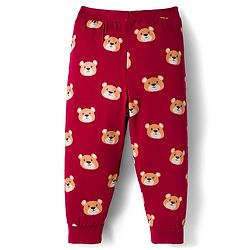 Babyhug Cotton Knit Full Length Lounge Pant With Animal Print Pack Of 3 - Navy Blue Red & Brown