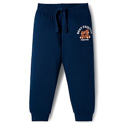 Babyhug Cotton Knit Full Length Lounge Pant With Animal Print Pack Of 3 - Navy Blue Red & Brown
