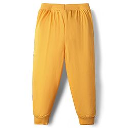 Babyhug Cotton Knit Full Length Lounge Pants With Sport Theme Text Print Pack of 3 - Red Blue & Yellow
