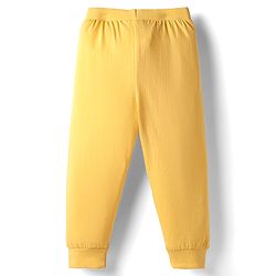 Babyhug Cotton Knit Full Length Lounge Pant with Bear Print & Tape Detailing Pack of 3  - Orange Yellow & Teal Blue